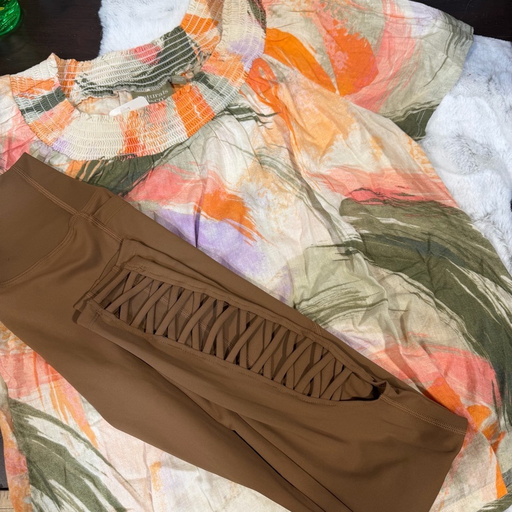 Brown Leggings with Stylish Side Design women’s XS